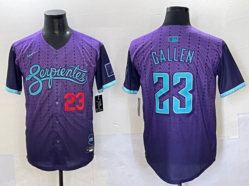 Men 2025 Arizona Diamondback #23 Gallen Purple Joint Name Nike MLB Jersey style 15